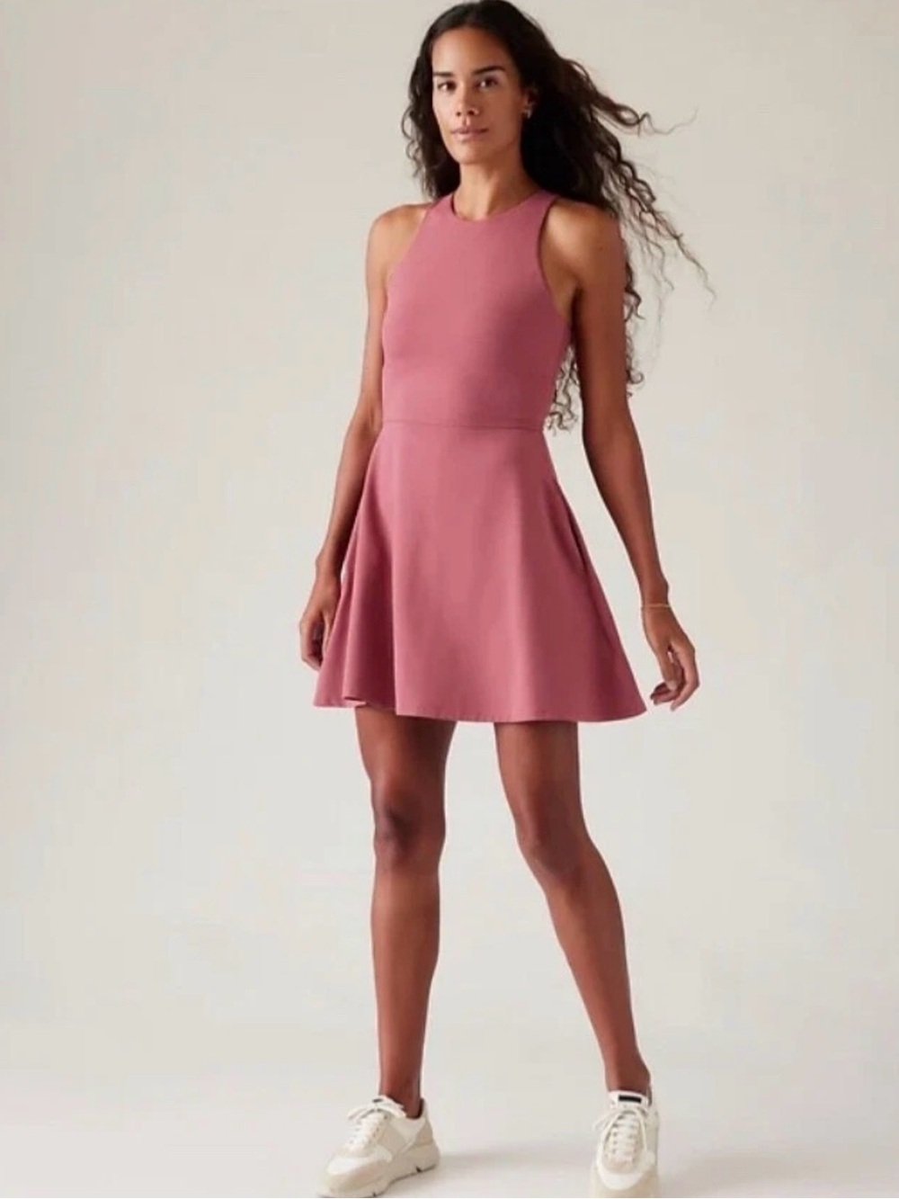 Athleta Conscious Dress Women’s Large Berry Rose Fit & Flare